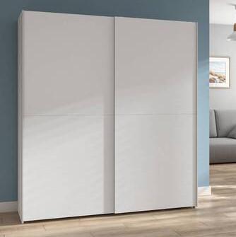 „UrbanLine Schwebetürenschrank 170 cm – Weiß & Graphit“ 170/191/59 cm