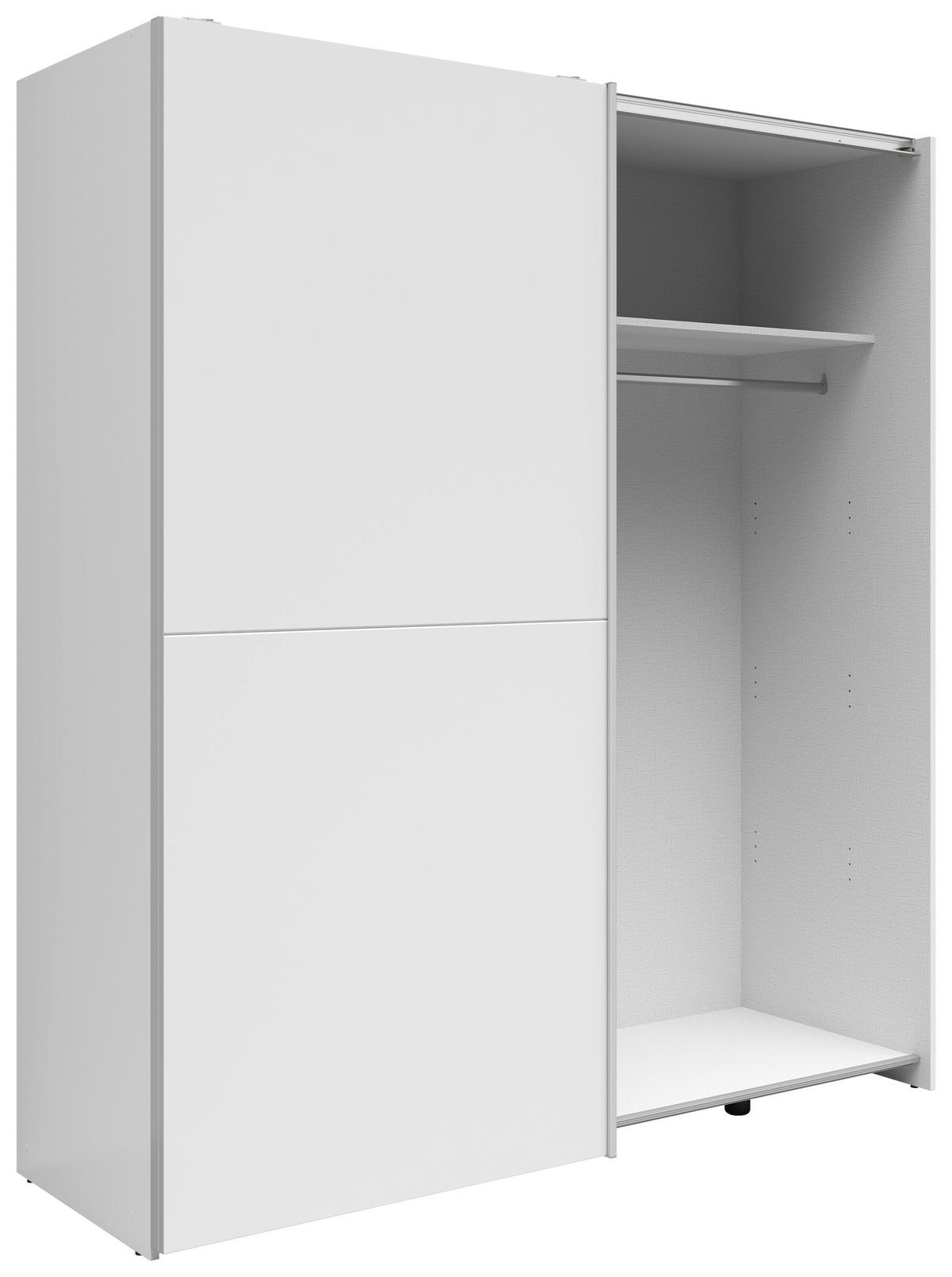 „UrbanLine Schwebetürenschrank 170 cm – Weiß & Graphit“ 170/191/59 cm