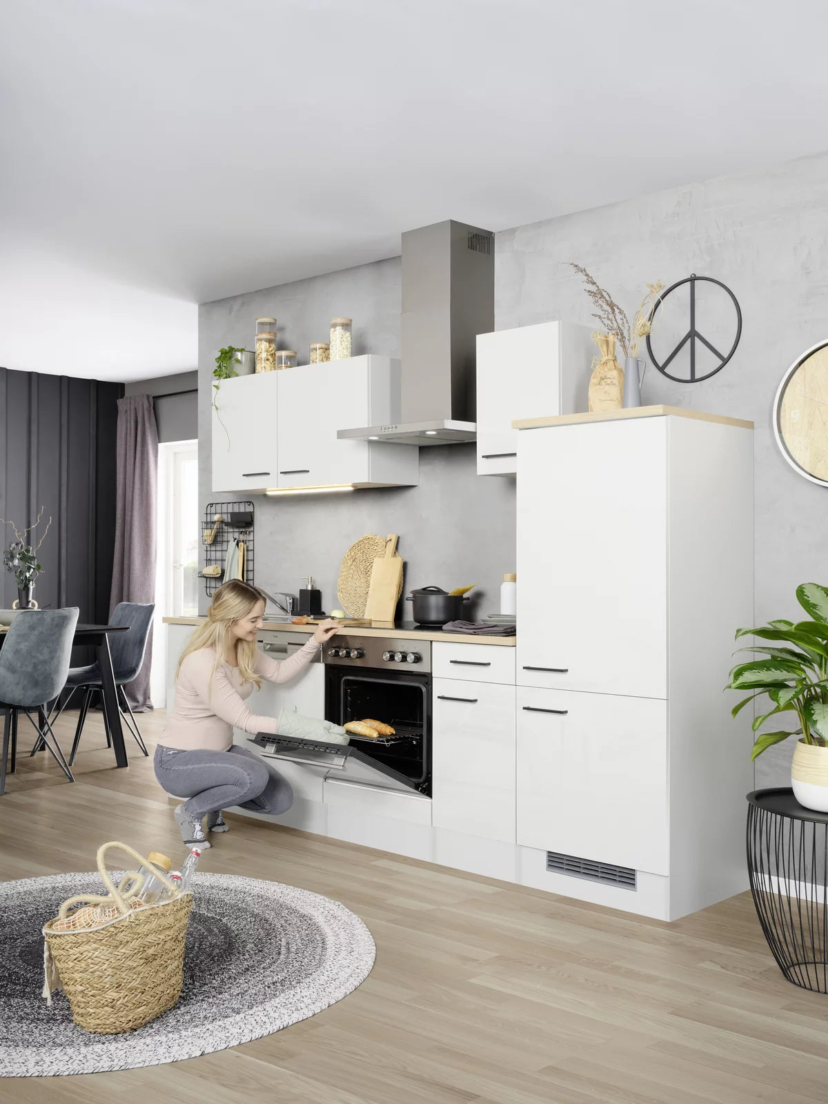 Küchenblock „Nordic Light“ – Hellgrau, ca. 270 cm, modern & flexibel