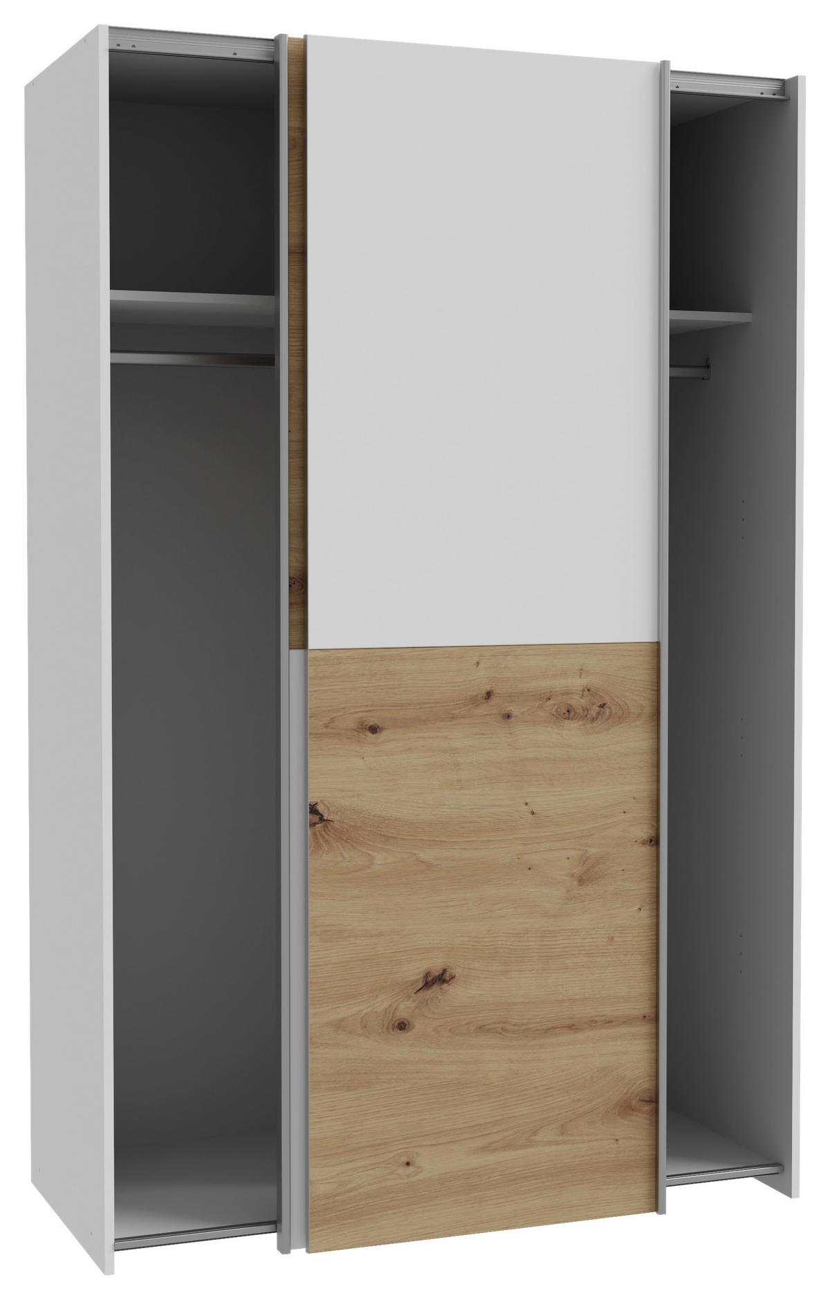 Schwebetürenschrank „Cielo“ – Weiß, ca. 120 x 190,5 x 61,2 cm