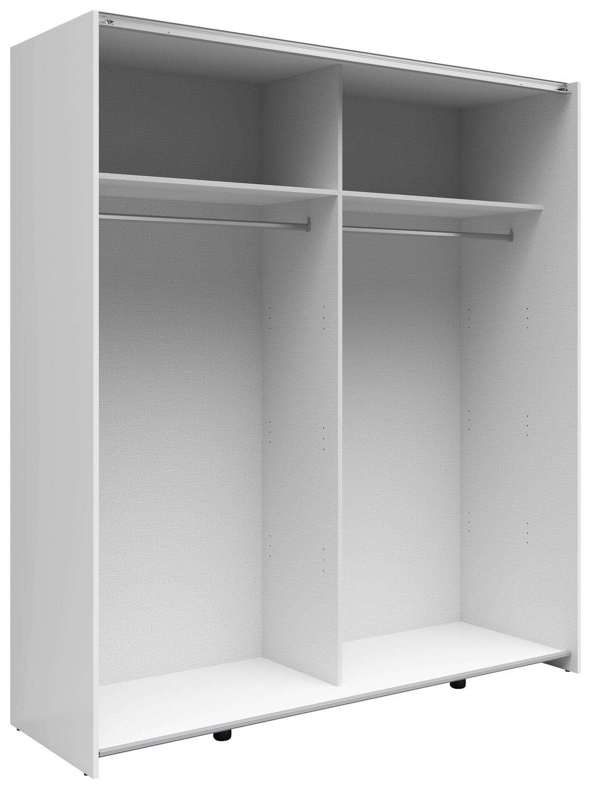 „UrbanLine Schwebetürenschrank 170 cm – Weiß & Graphit“ 170/191/59 cm