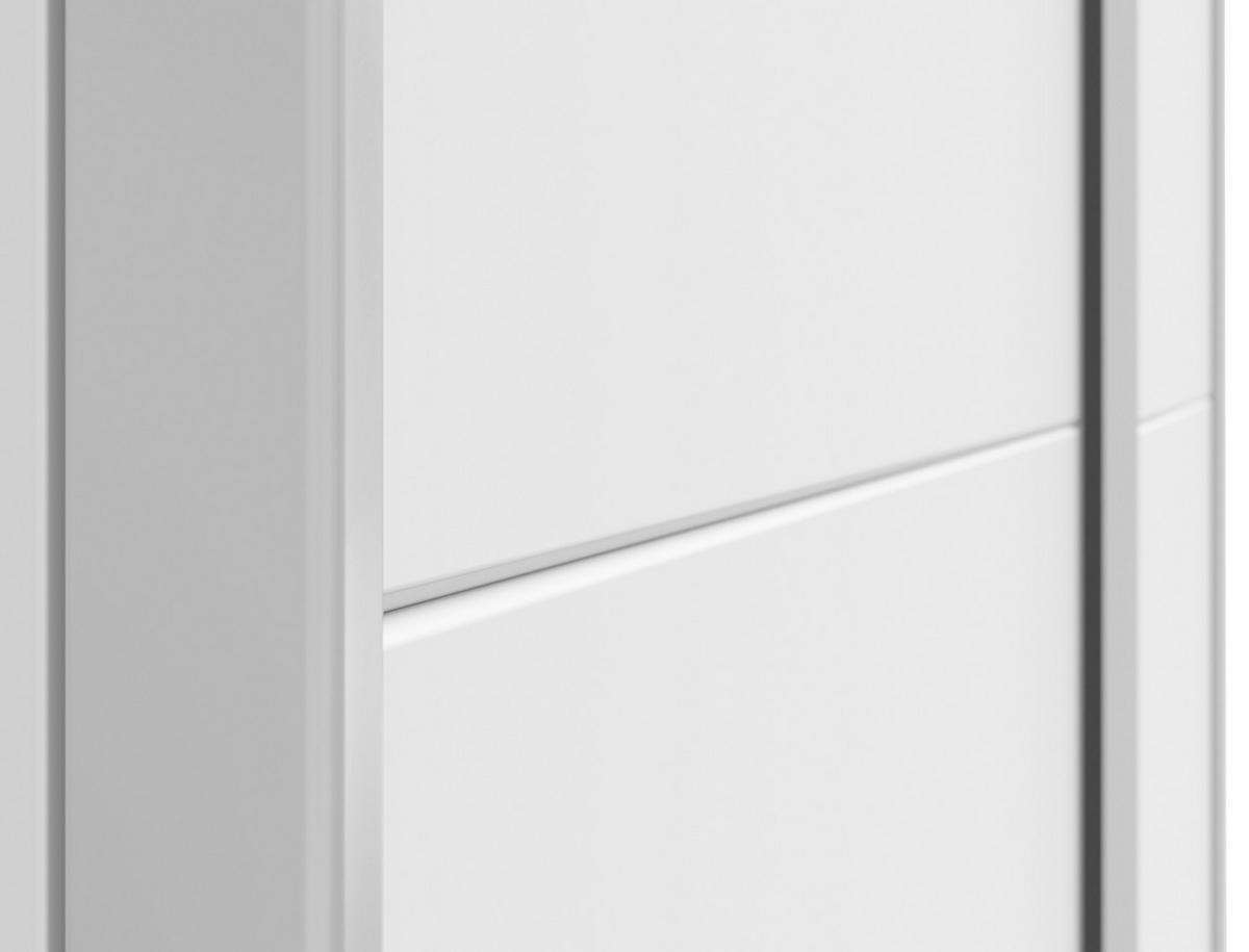 „UrbanLine Schwebetürenschrank 170 cm – Weiß & Graphit“ 170/191/59 cm