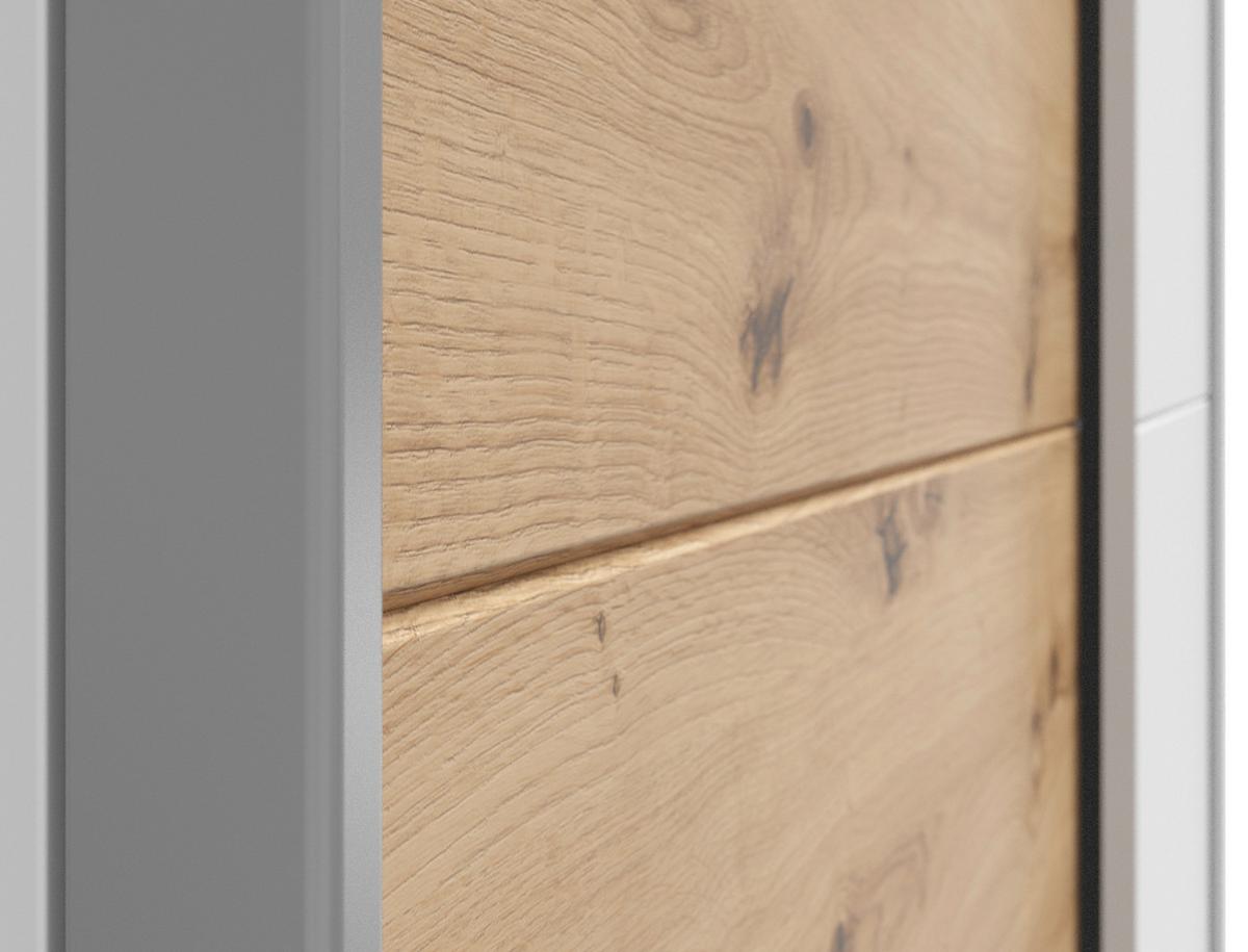 „UrbanLine Schwebetürenschrank 170 cm – Weiß & Graphit“ 170/191/59 cm