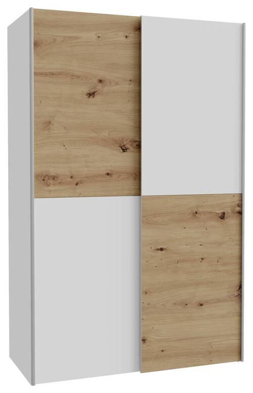 Schwebetürenschrank „Cielo“ – Weiß, ca. 120 x 190,5 x 61,2 cm