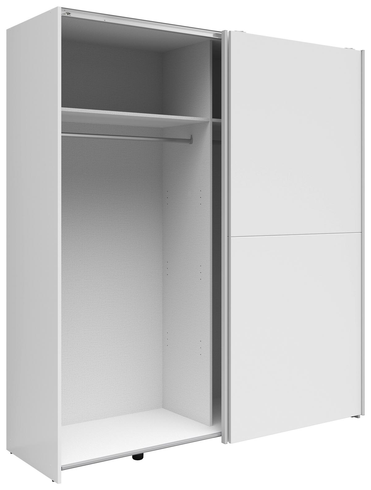 „UrbanLine Schwebetürenschrank 170 cm – Weiß & Graphit“ 170/191/59 cm