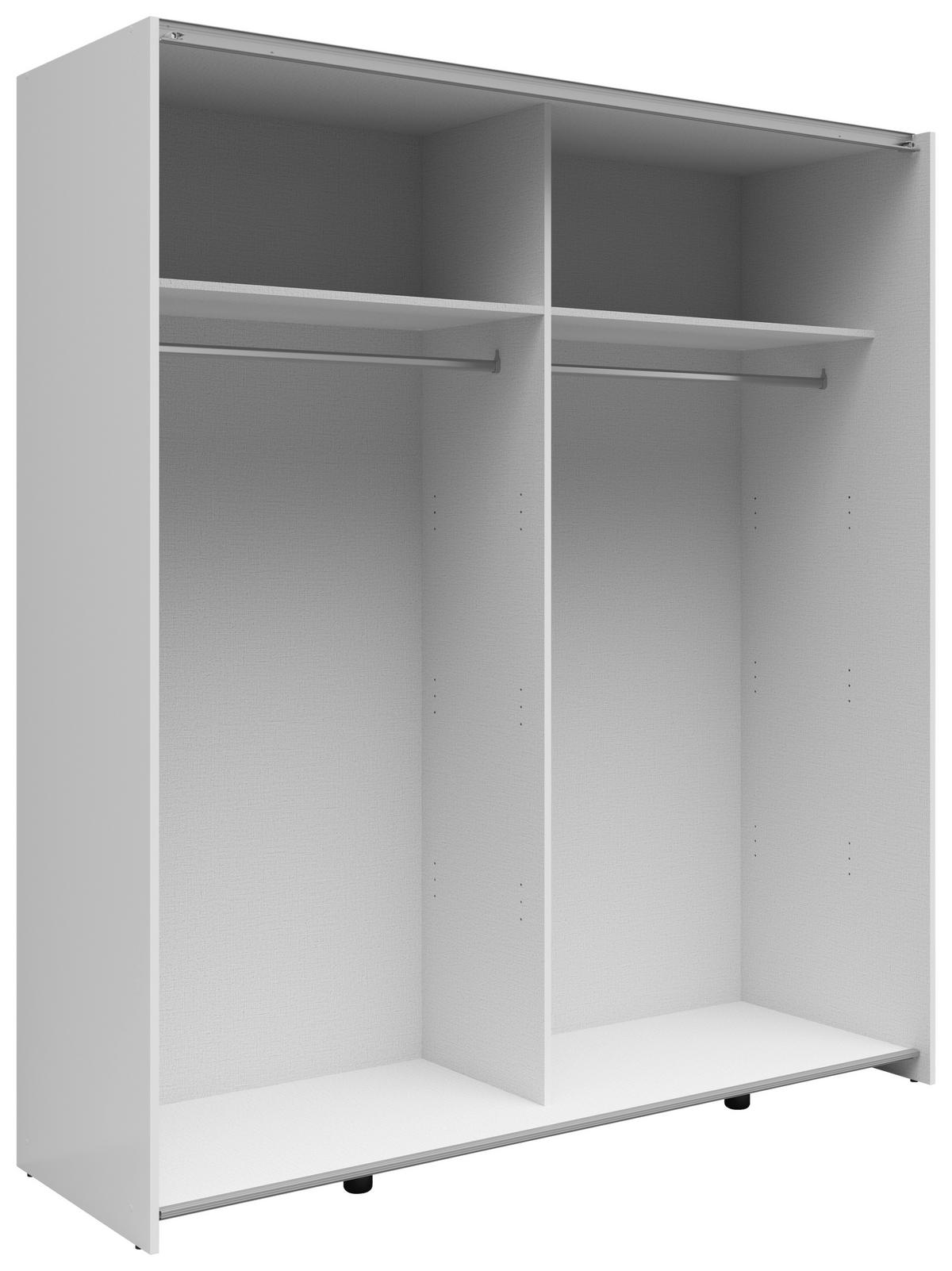„UrbanLine Schwebetürenschrank 170 cm – Weiß & Graphit“ 170/191/59 cm