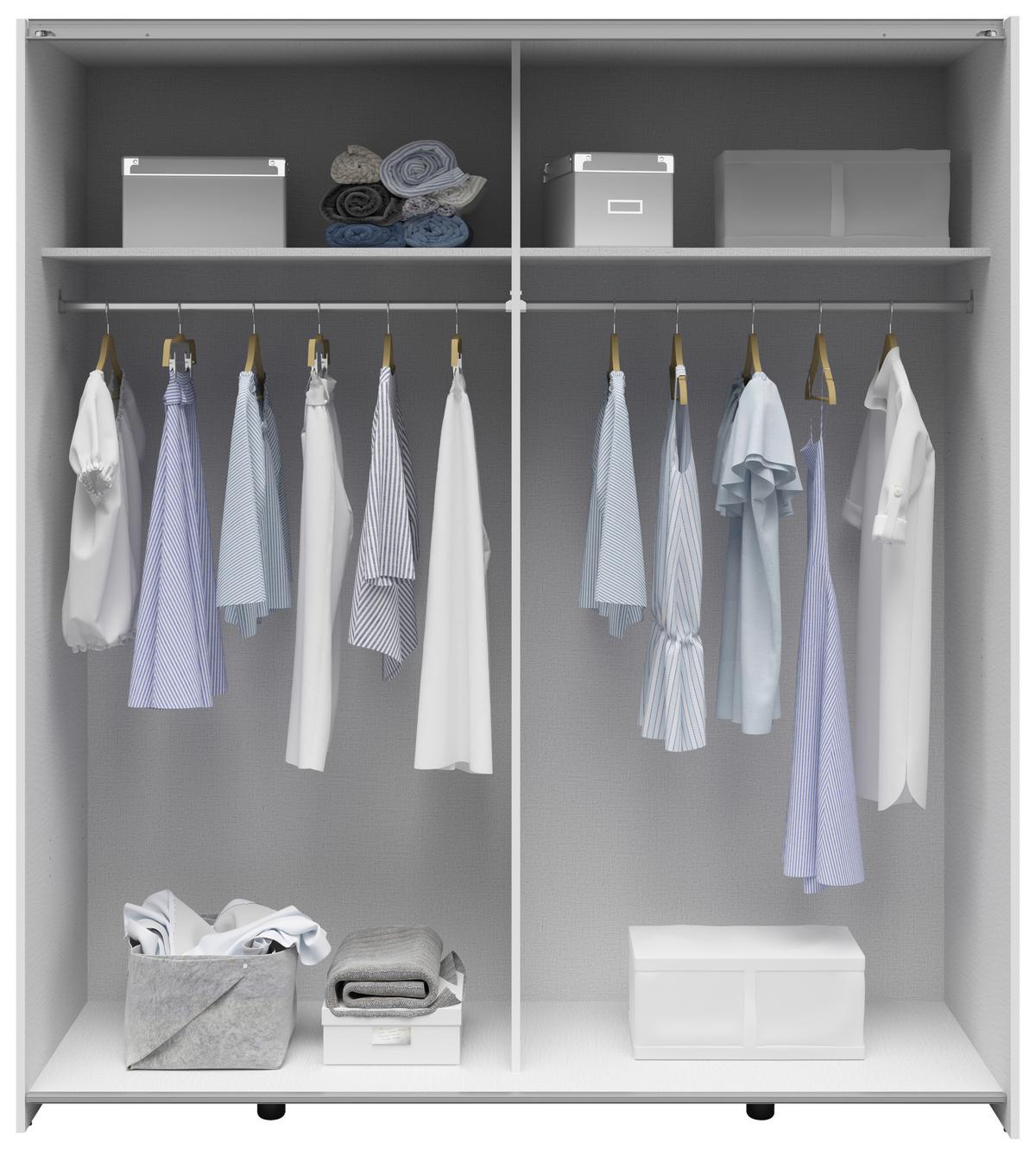 „UrbanLine Schwebetürenschrank 170 cm – Weiß & Graphit“ 170/191/59 cm