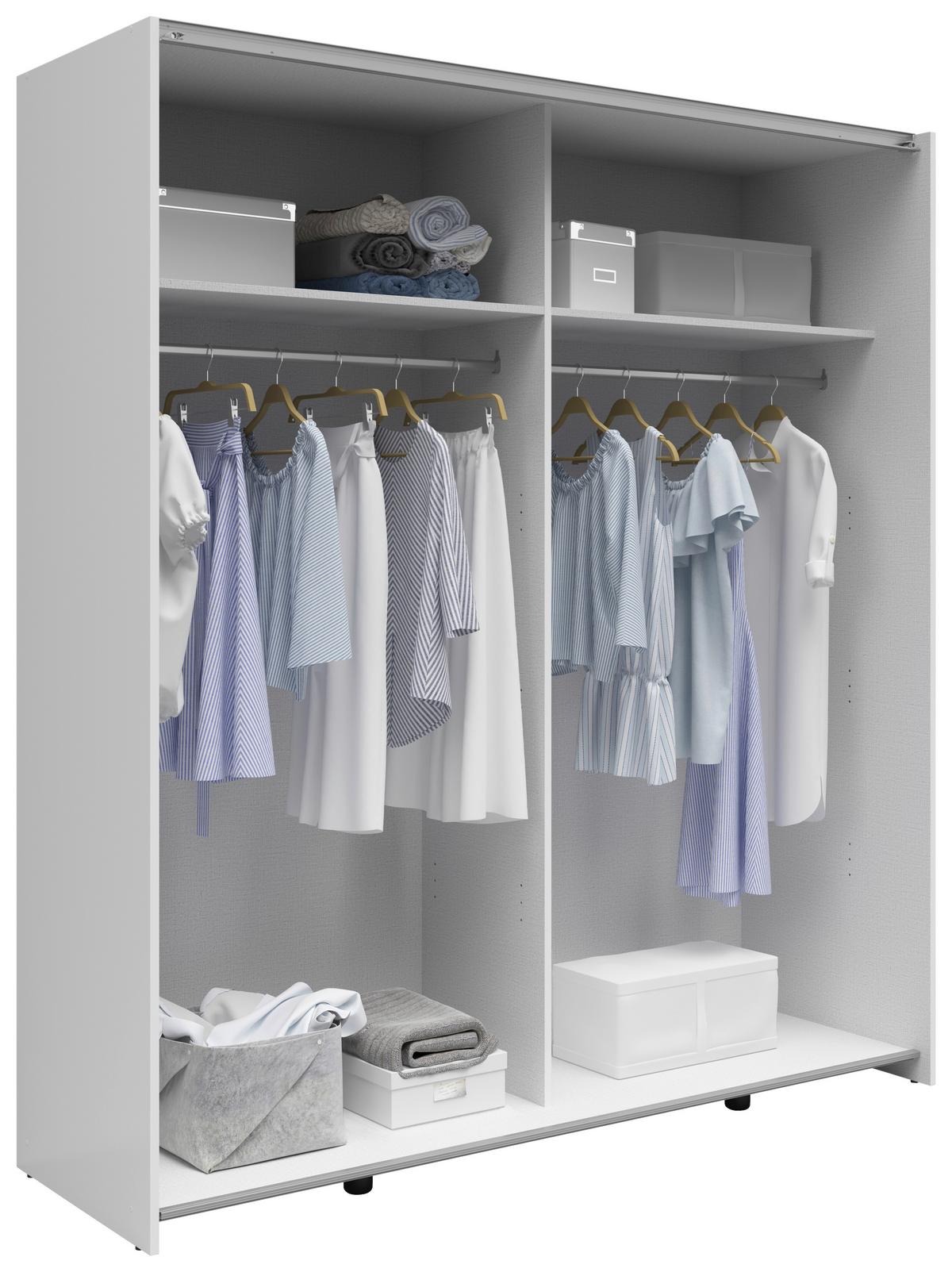 „UrbanLine Schwebetürenschrank 170 cm – Weiß & Graphit“ 170/191/59 cm