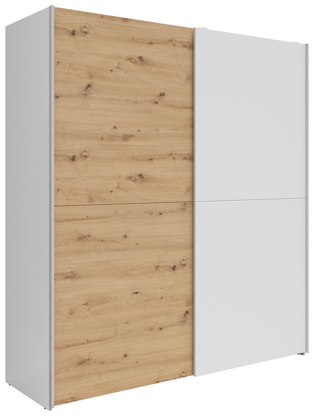 „UrbanLine Schwebetürenschrank 170 cm – Weiß & Graphit“ 170/191/59 cm