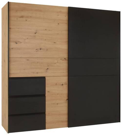 Schwebetürenschrank „Urban Style“ – Schwarz, ca. 200 x 200,5 x 61,2 cm