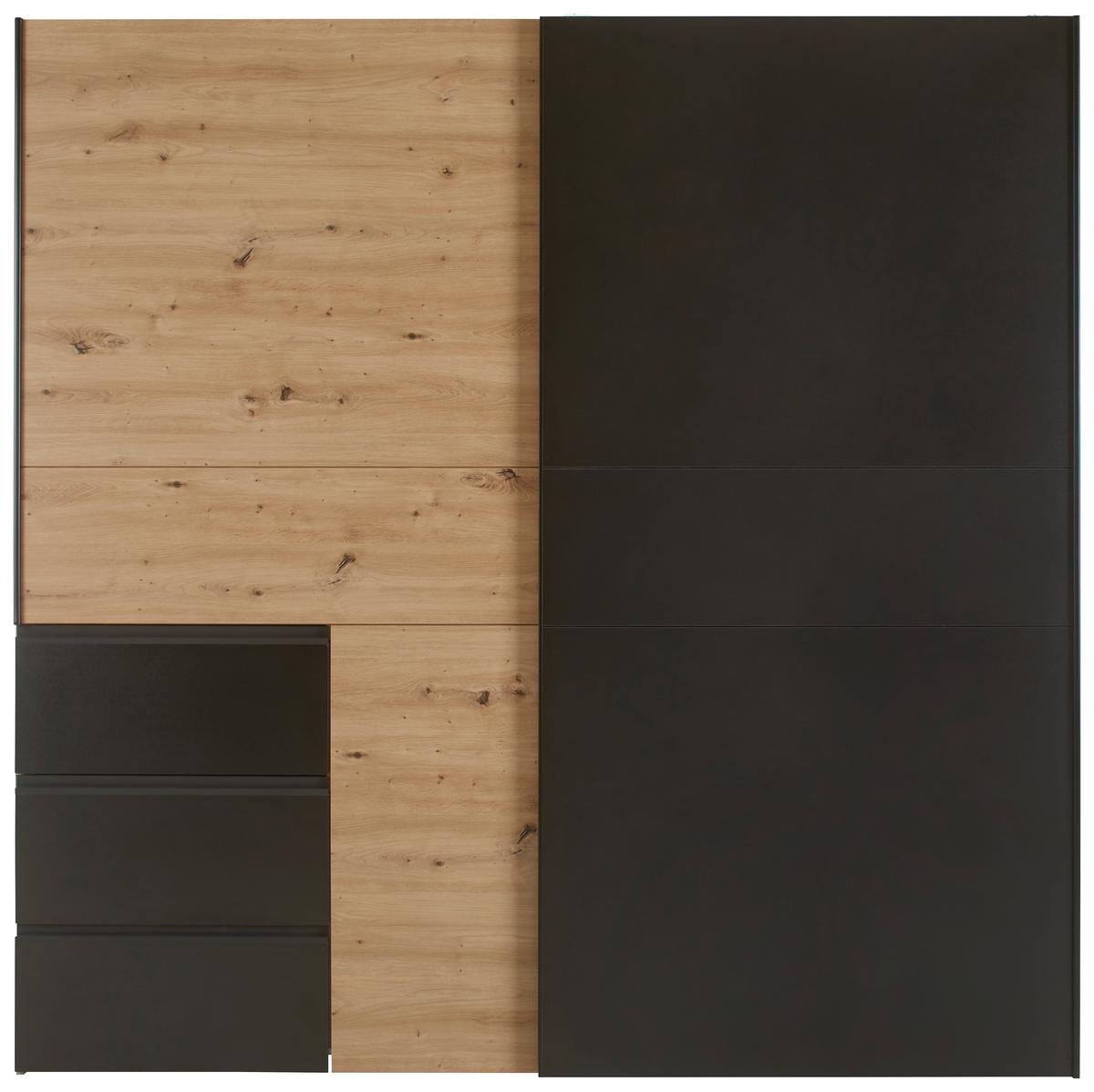 Schwebetürenschrank „Urban Style“ – Schwarz, ca. 200 x 200,5 x 61,2 cm