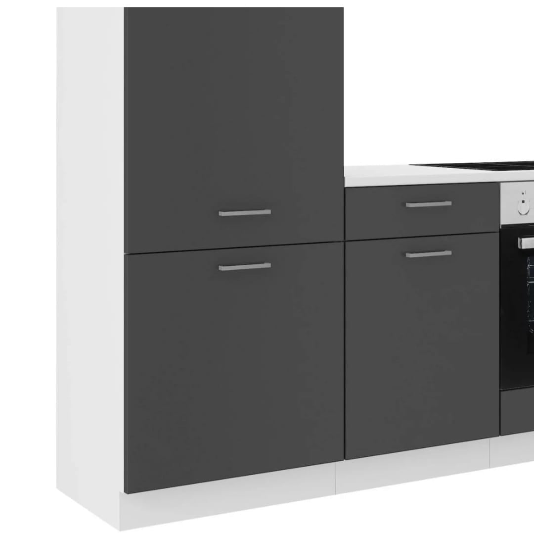 Moderne Küchenzeile „Luna“ ohne Elektrogeräte – Grau/Weiß