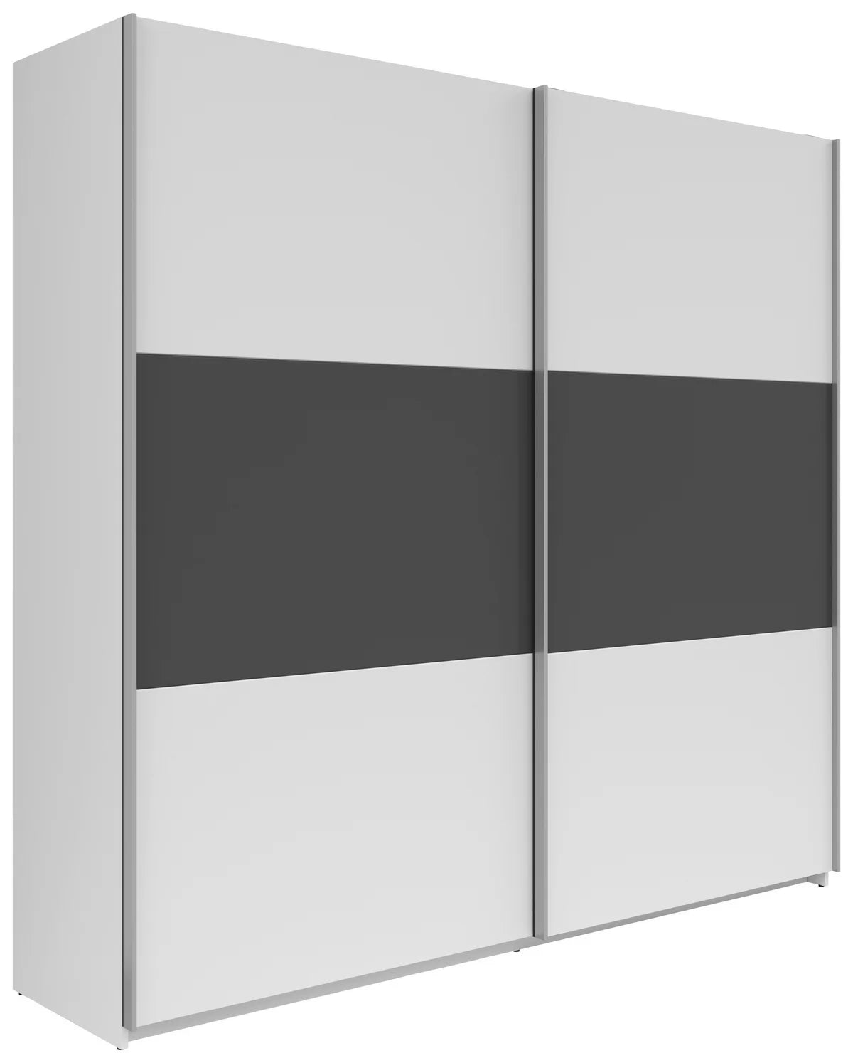 Schwebetürenschrank „AltoGraph“ – Weiß & Graphit, ca. 218 × 210 × 59 cm