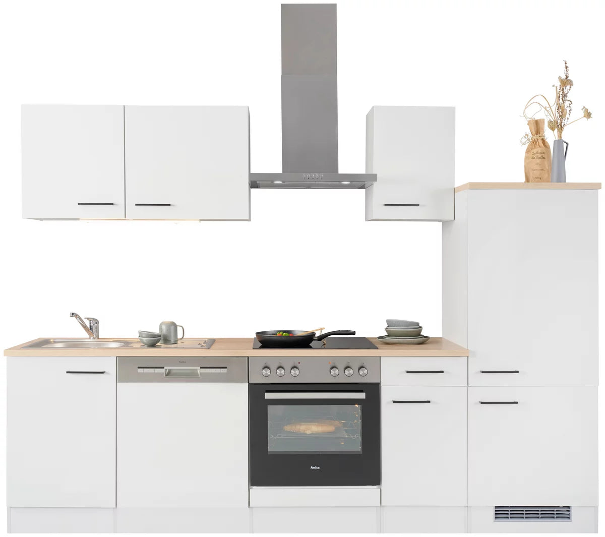 Küchenblock „Nordic Light“ – Hellgrau, ca. 270 cm, modern & flexibel