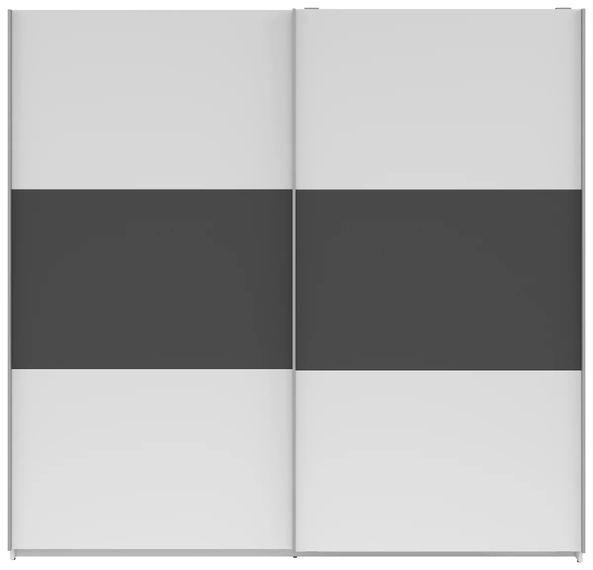 Schwebetürenschrank „AltoGraph“ – Weiß & Graphit, ca. 218 × 210 × 59 cm