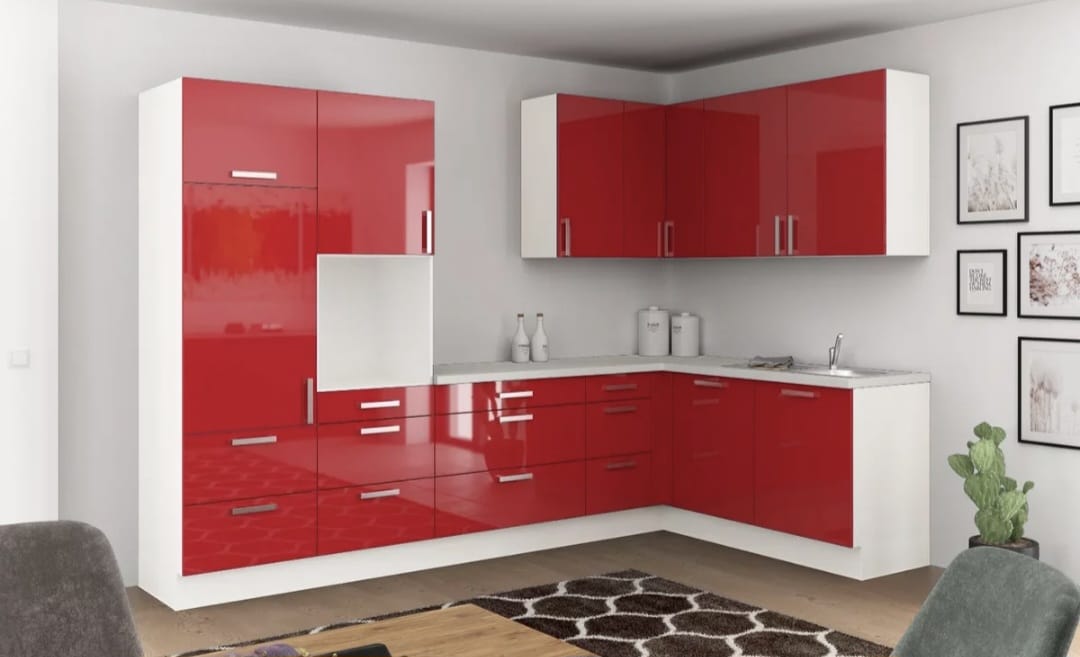 🏡 Eckküche "NatureLine 320" – 320×185 cm in Magnolie & Eiche-Dekor