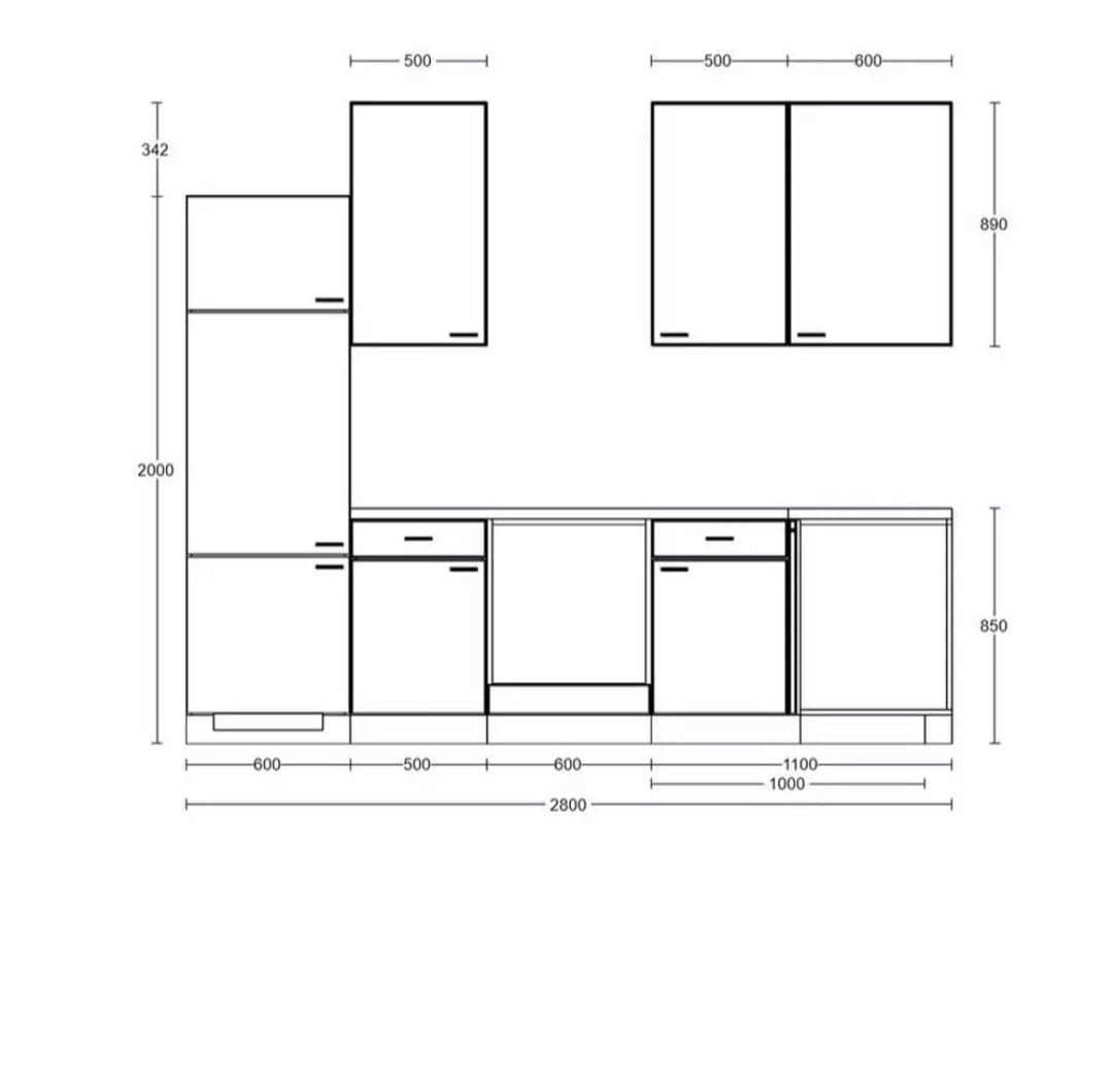 🏡 Moderne L-Küchenzeile 280 x 170 cm – Weiß & Grau im Hochglanz-Look