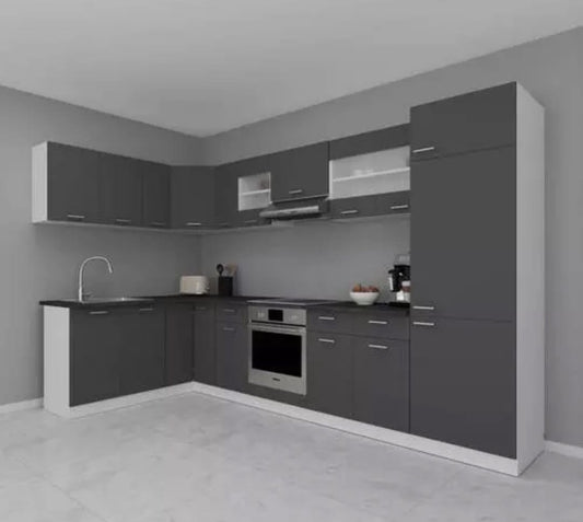 🏡 Großzügige Eckküche 178 x 328 cm – Anthrazit matt im modernen Design