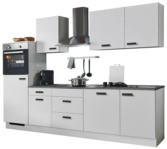 Küchenblock Emilia Weiß / Schwarz – ca. 280 cm
